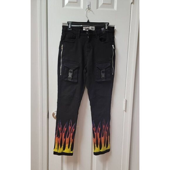 XDA Flame Graphic Cargo Pants 8 - Picture 1 of 11